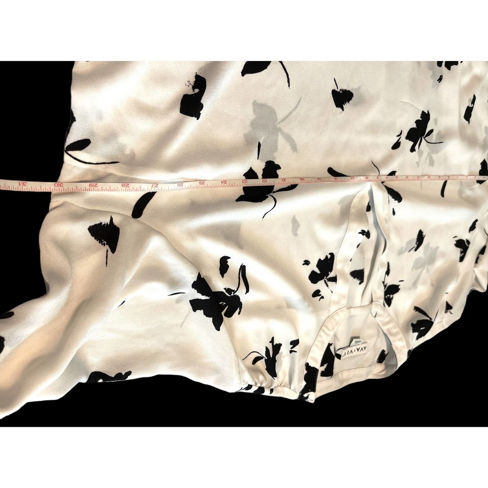 Ava & Viv Long Sleeve Floral Blouse Tunic White/Black Floral Women's 3X - Picture 5 of 12